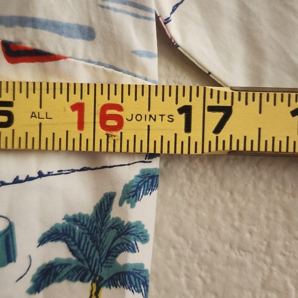 J Crew Shirt Womens 4 Beach Print Long Sleeve Collared Button Up Multicolor - Picture 7 of 7